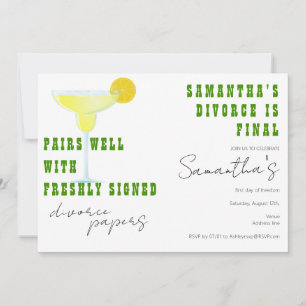 Pairs Well Divorce Papers Margarita Tequila Party Kaart
