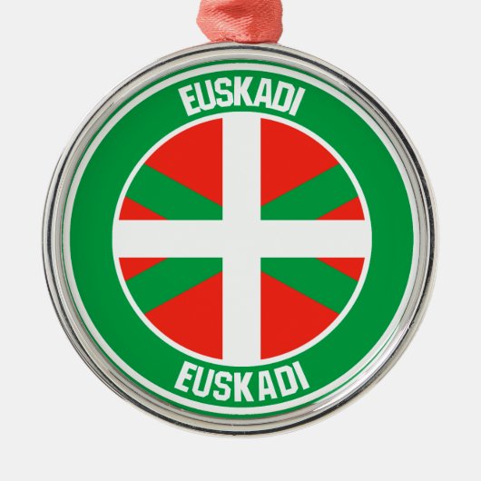 País Vasco Round Emblem Metalen Ornament (Voorkant)