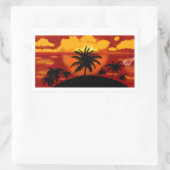 Paisagem por do sol com coqueiros rechthoekige sticker (Tas)