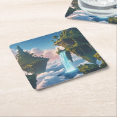 Paisaje de montañas flotantes kartonnen onderzetters (Schuin)