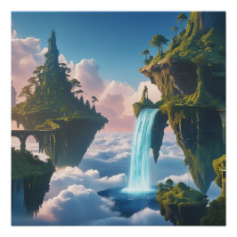 Paisaje de montañas flotantes perfect poster