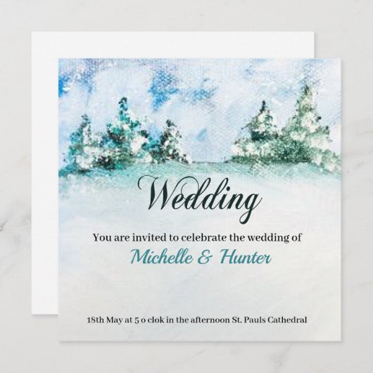 Paisaje Invernal en Tonos Azules Kaart (Voorkant / Achterkant)