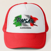 Paisan BrushlijnItaliaanse vlag Aangepast Trucker Pet (Voorkant)