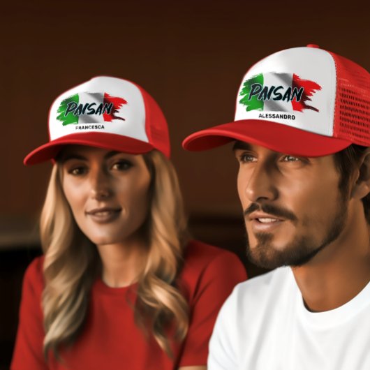 Paisan BrushlijnItaliaanse vlag Aangepast Trucker Pet
