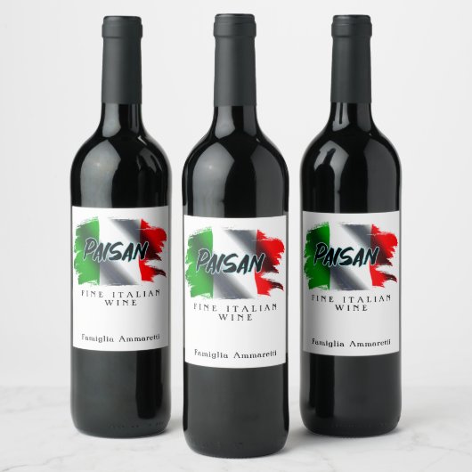 Paisan Fine Italy Wine Label Wijn Etiket (Flessen)