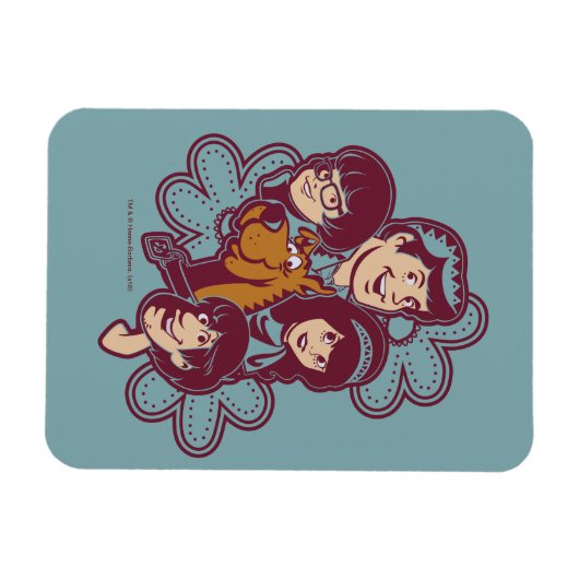 Paisely Flower Scooby-Doo en the Gang Magneet (Horizontaal)