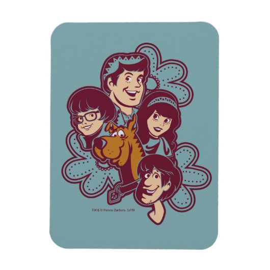 Paisely Flower Scooby-Doo en the Gang Magneet (Verticaal)