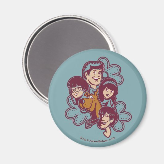 Paisely Flower Scooby-Doo en the Gang Magneet (Voorkant / Achterkant)