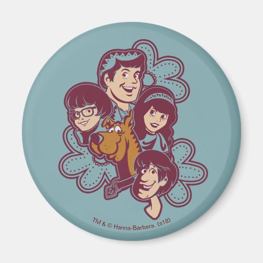 Paisely Flower Scooby-Doo en the Gang Magneet (Voorkant)