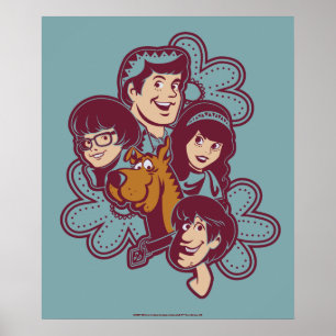 Paisely Flower Scooby-Doo en the Gang Poster