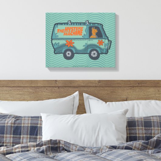 Paisely Scooby-Doo Driving Mystery Machine Canvas Afdruk (Insitu (Slaapkamer))