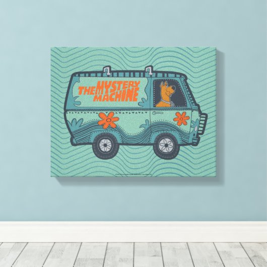 Paisely Scooby-Doo Driving Mystery Machine Canvas Afdruk (Insitu (Houten vloer))