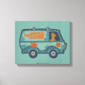Paisely Scooby-Doo Driving Mystery Machine Canvas Afdruk (Voorkant)