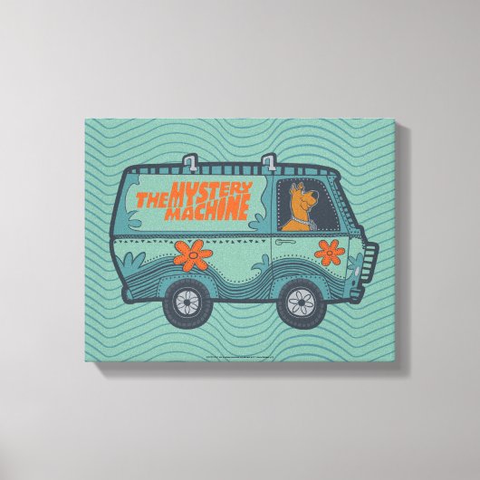 Paisely Scooby-Doo Driving Mystery Machine Canvas Afdruk (Voorkant)