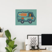 Paisely Scooby-Doo Driving Mystery Machine Poster (Thuiskantoor)