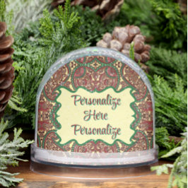 Paisely Victoriaans rood groen geel juweel toon Sneeuwbol