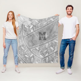 paisleuzen veren bloemen grijs volleybal fleece deken