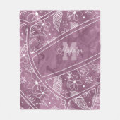 paisleuzen veren bloemen patroon plum volleybal fleece deken (Voorkant)