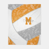 paisleuzen veren sinaasappel grijs volleybal fleece deken (Voorkant)