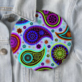 Paisley 2.0-lichte achtergrond ronde button 6,0 cm (In situ)