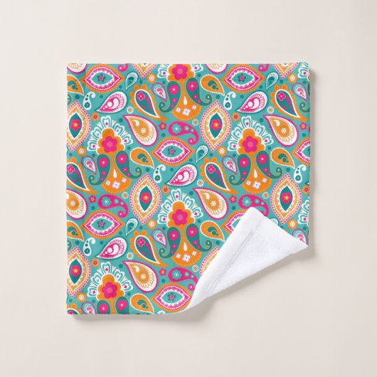 Paisley 70s 60s Boho Retro Bad Handdoek (Wasdoekje)