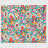 Paisley 70s 60s Boho Retro Cadeaupapier (Vlak)