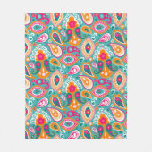 Paisley 70s 60s Boho Retro Fleece Deken (Voorkant)