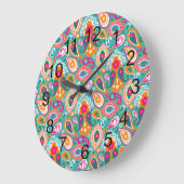 Paisley 70s 60s Boho Retro Grote Klok (Hoek)