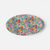 Paisley 70s 60s Boho Retro Papieren Bordje (Gekanteld)