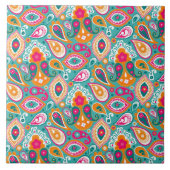 Paisley 70s 60s Boho Retro Tegeltje (Voorkant)