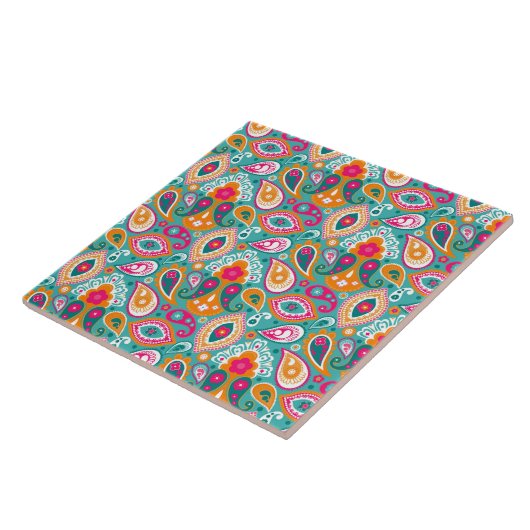 Paisley 70s 60s Boho Retro Tegeltje (Zijkant)