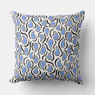 Paisley Abstract 230523 - Baby Blue, B&W Kussen