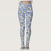 Paisley Abstract 230523 - Baby Blue, B&W Leggings (Voorkant)