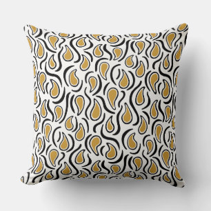 Paisley Abstract 230523 - Golden Brown, B&W Kussen