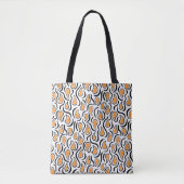 Paisley Abstract 230523 - Licht Sinaasappel, B&W Tote Bag (Voorkant)