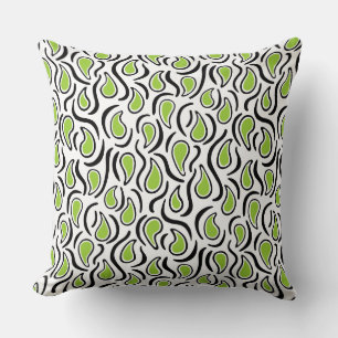 Paisley Abstract 230523 - Martian Green, B&W Kussen