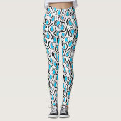 Paisley Abstract 230523 - Sky Blue, B&W Leggings (Voorkant)