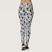 Paisley Abstract 230523 - Zwart-wit Leggings (Achterkant)