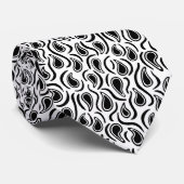 Paisley Abstract 230523 - Zwart-wit Stropdas (Opgerold)