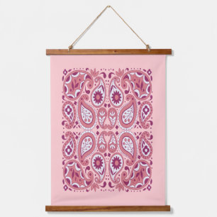  Paisley Abstracte Patroonschaduwen van Roze Hangend Wandkleed