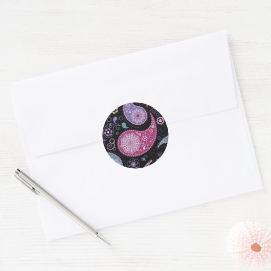 Paisley achtergrond Stickers (Envelop)
