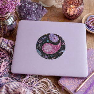 Paisley-achtergrondstickers Ronde Sticker