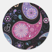 Paisley-achtergrondstickers Ronde Sticker (Voorkant)