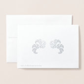 Paisley-achtige fractal art design op grijs folie kaarten (Met envelop)