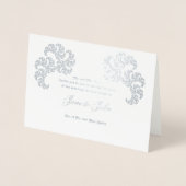 Paisley-achtige fractal art design op grijs folie kaarten (Voorkant)