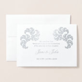 Paisley-achtige fractal art design op grijs folie kaarten (Voorkant met envelop)