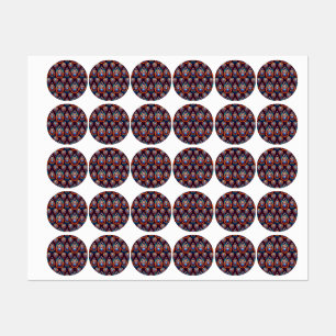 Paisley als kleurrijk juweelpatroon labels
