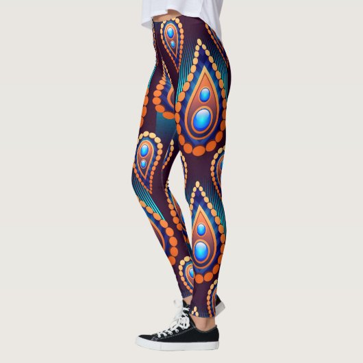 Paisley als kleurrijk juweelpatroon leggings (Links)