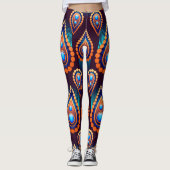 Paisley als kleurrijk juweelpatroon leggings (Voorkant)