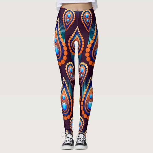 Paisley als kleurrijk juweelpatroon leggings (Voorkant)